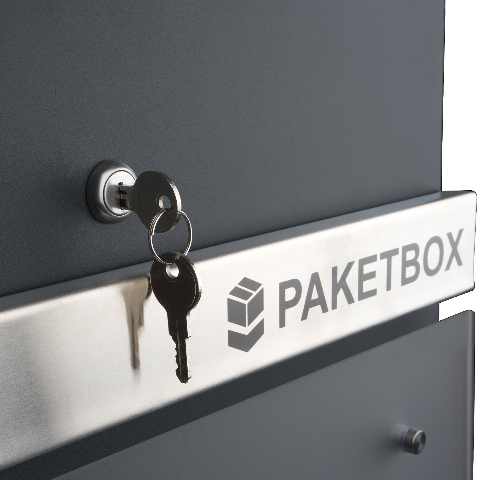 Mailbox, powder-coated steel, including parcel compartment