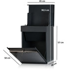 Boîte aux lettres, anthracite RAL 7016, acier revêtu par poudre, avec compartiment à colis