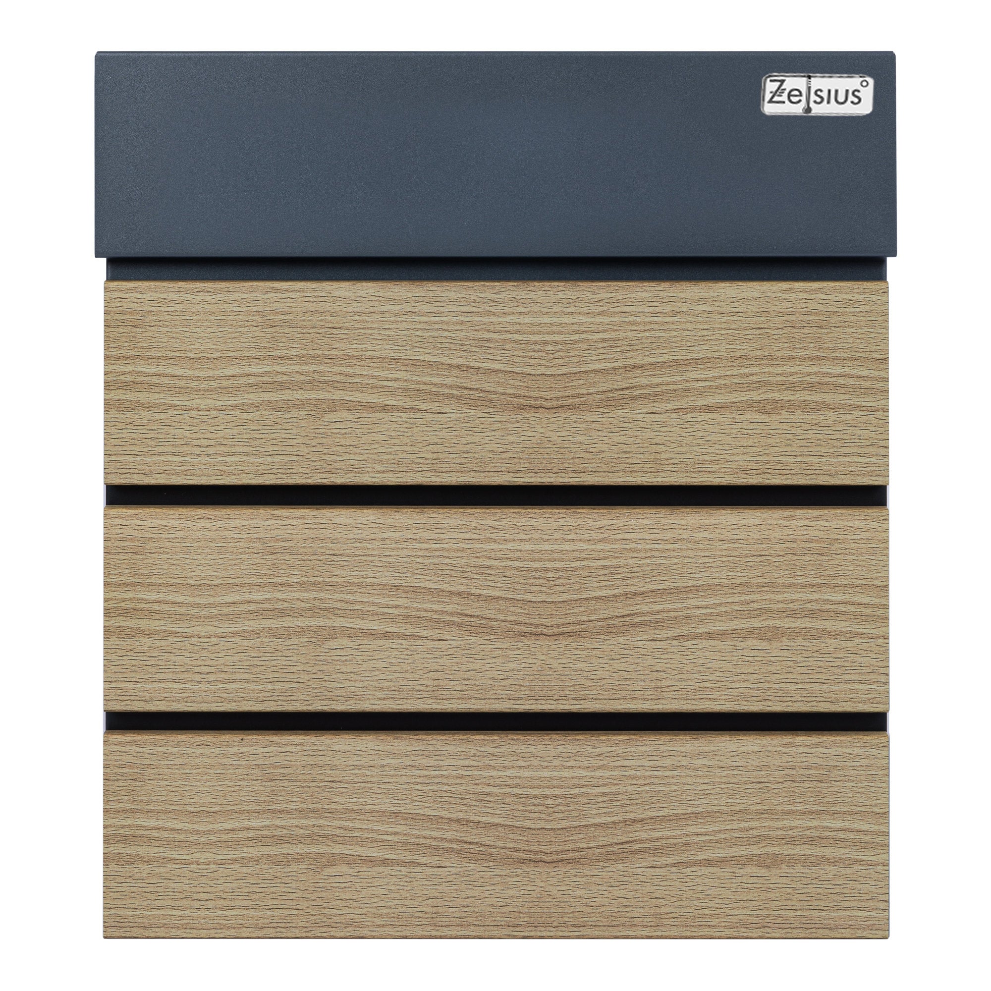 Mailbox, anthracite RAL7016, soft-close effect, including newspaper compartment