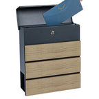 Boîte aux lettres, anthracite RAL 7016, avec amortisseur de fermeture, avec compartiment à journaux