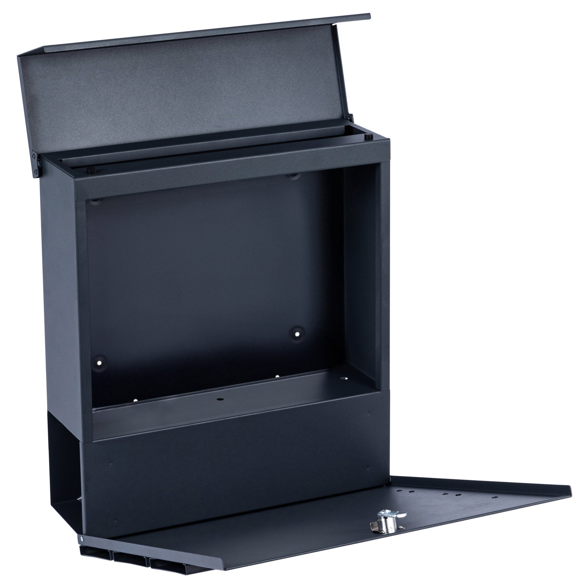Mailbox, anthracite RAL7016, soft-close effect, including newspaper compartment