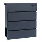 Mailbox, Anthracite RAL 7016, Soft-Close Effect, incl. Newspaper Compartment