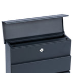 Boîte aux lettres, anthracite RAL 7016, avec amortisseur de fermeture, avec compartiment à journaux