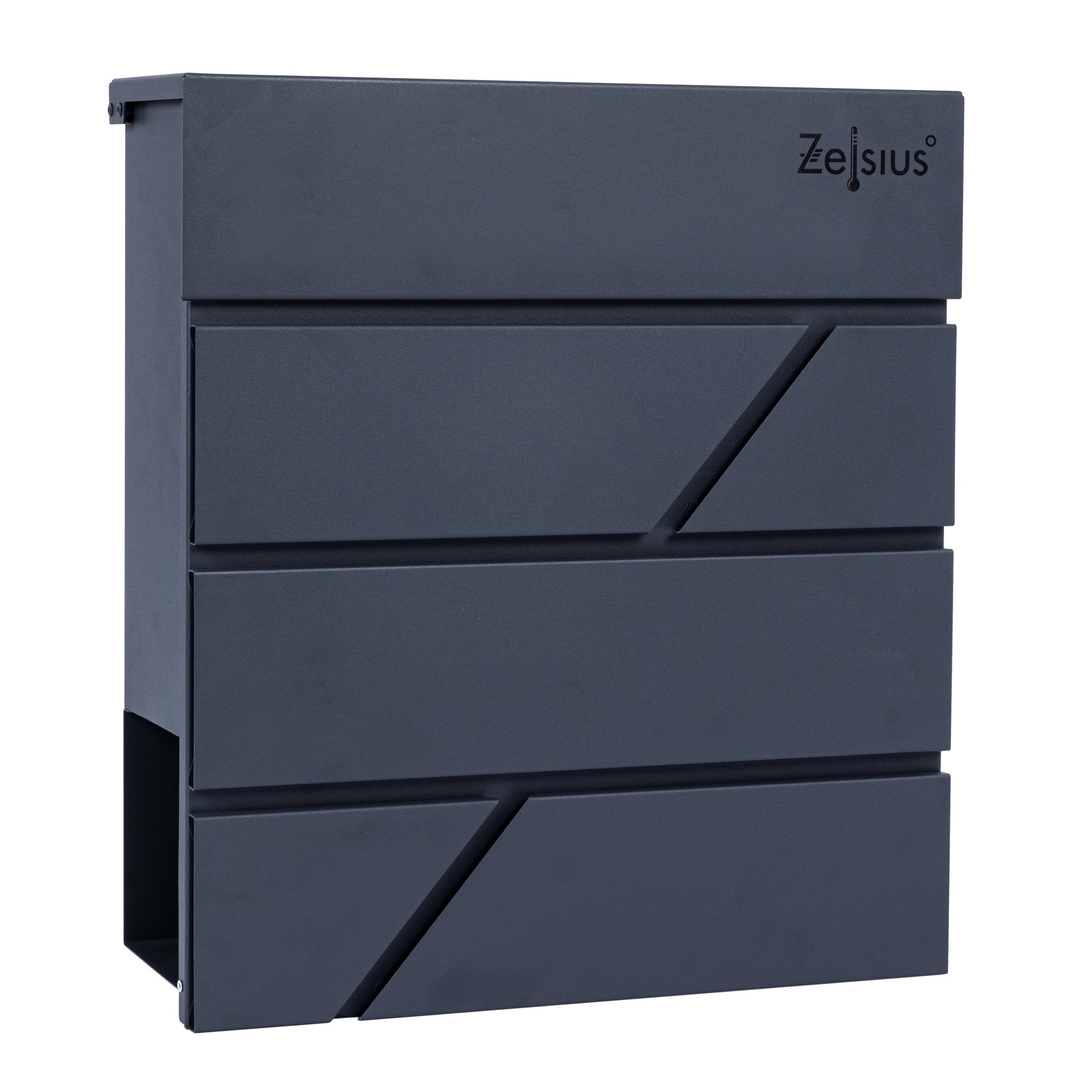 Mailbox, anthracite RAL7016, soft-close effect, including newspaper compartment