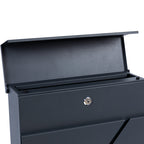 Boîte aux lettres, anthracite RAL 7016, avec amortisseur de fermeture, avec compartiment à journaux