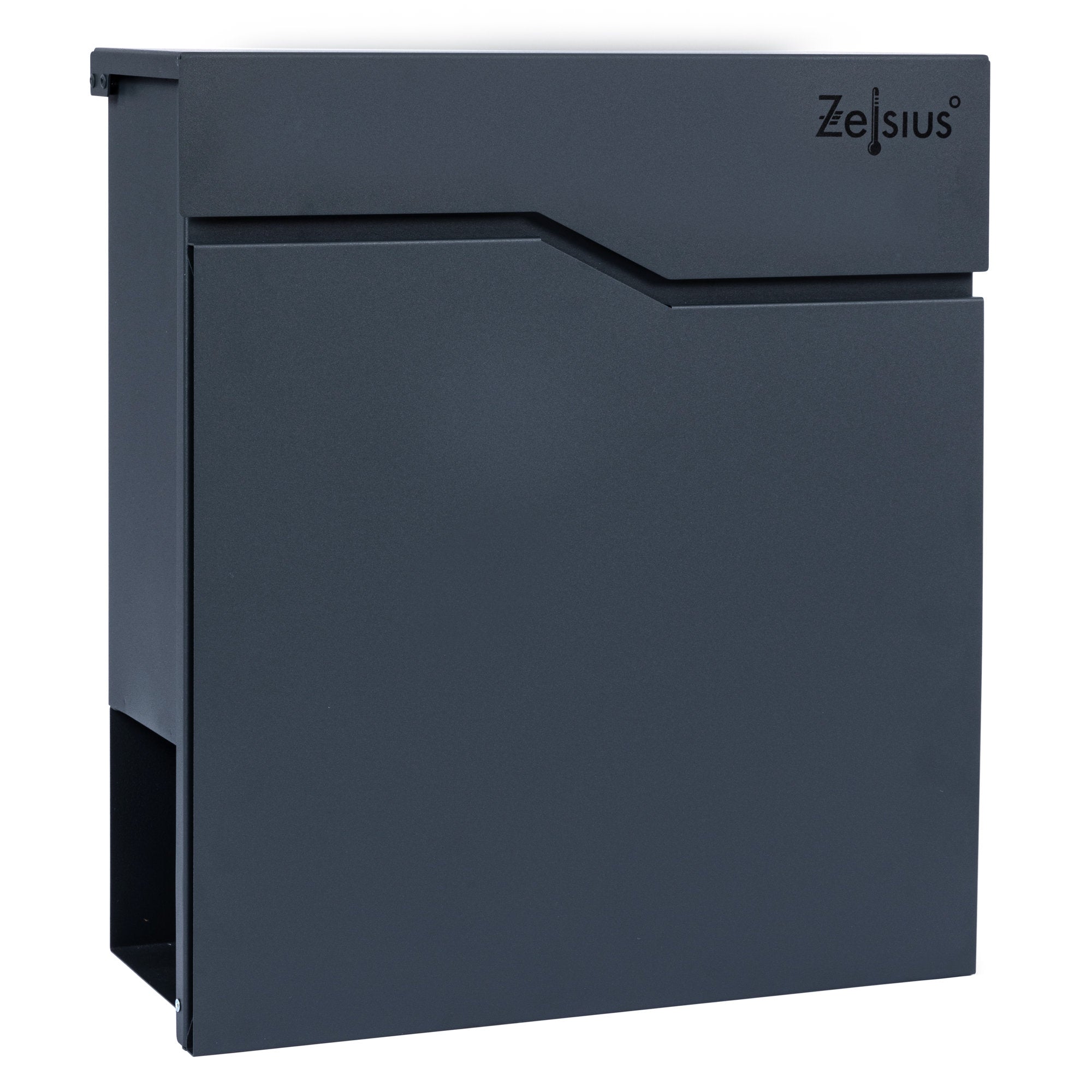 Mailbox, anthracite RAL7016, soft-close effect, including newspaper compartment