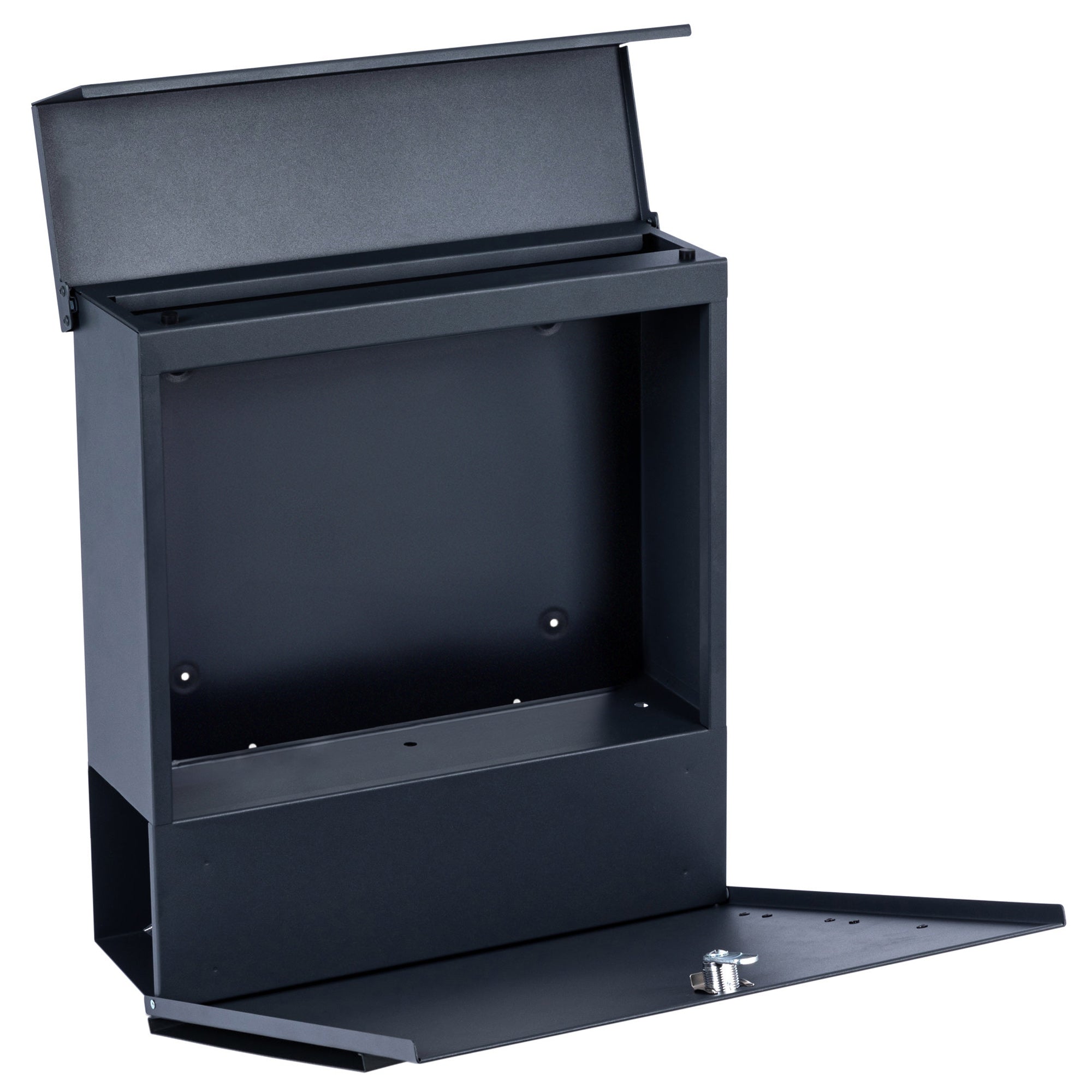 Mailbox, anthracite RAL7016, soft-close effect, including newspaper compartment
