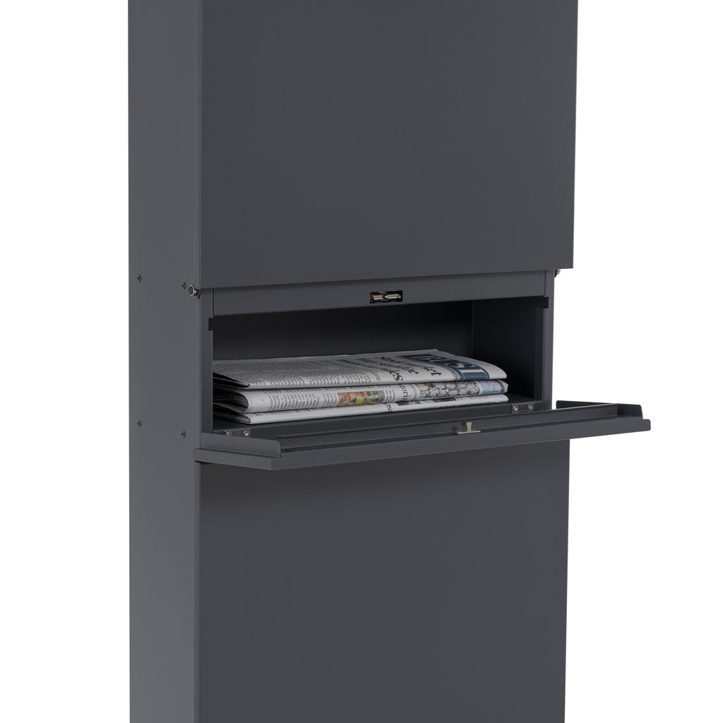 Mailbox, anthracite RAL7016, including newspaper compartment