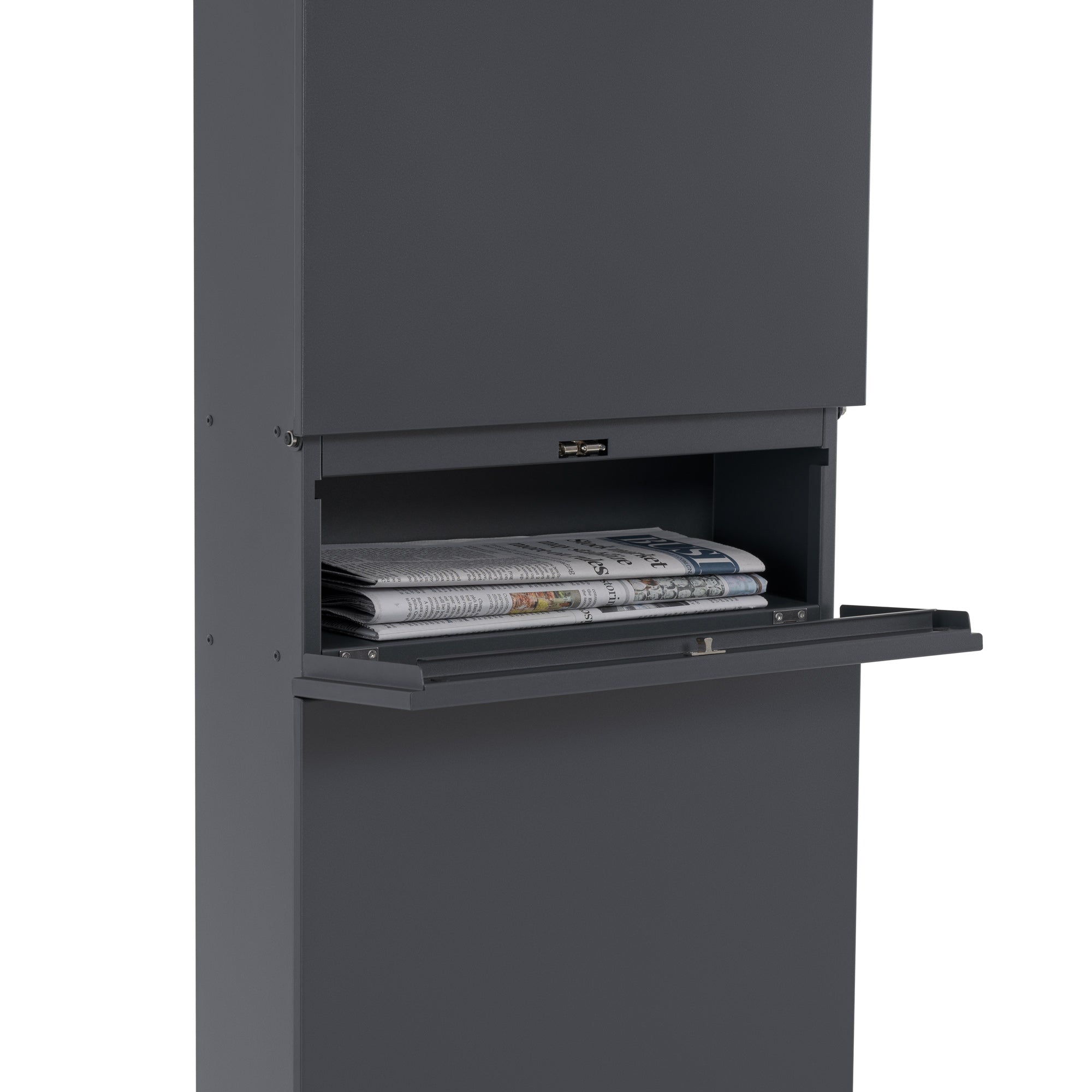 Mailbox, anthracite RAL7016, including newspaper compartment