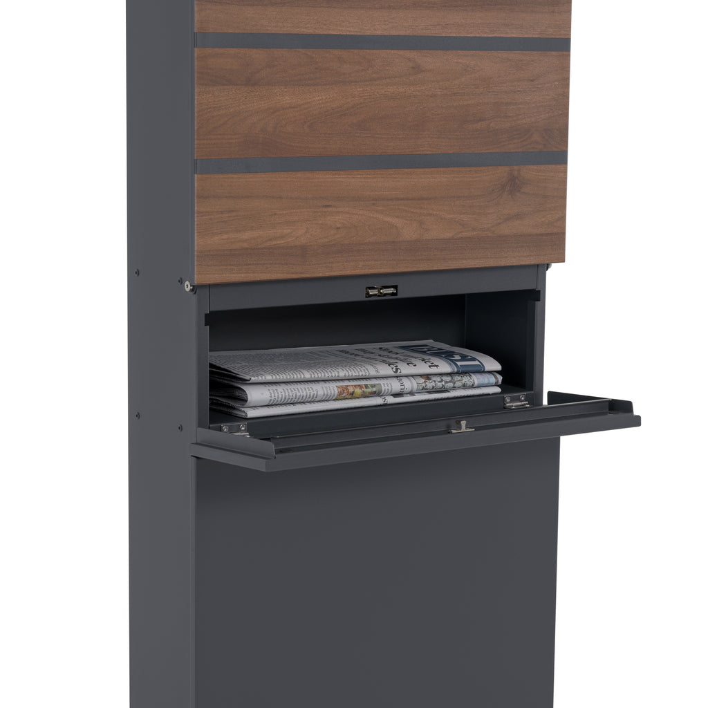 Mailbox, anthracite RAL7016, including newspaper compartment