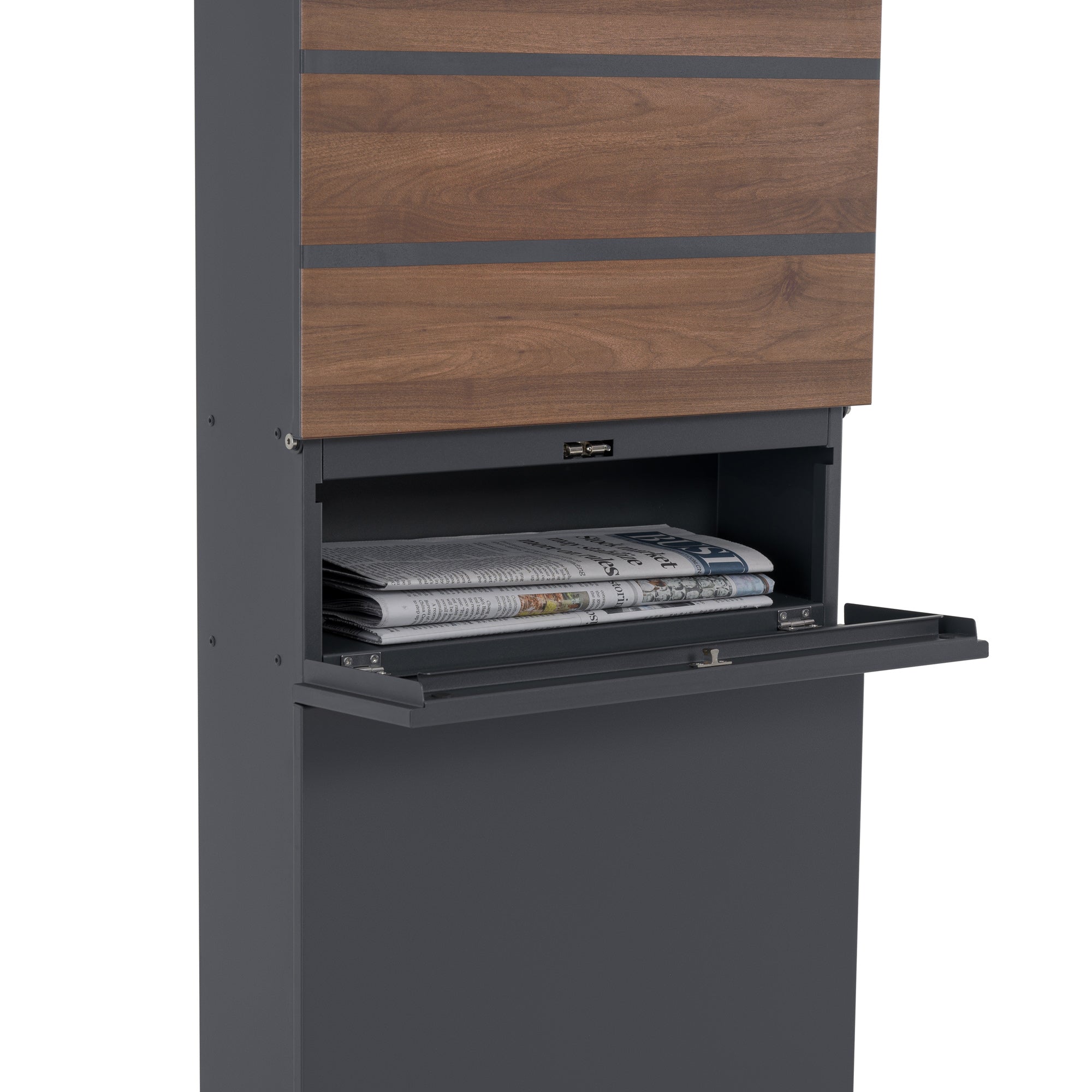 Mailbox, anthracite RAL7016, including newspaper compartment