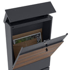 Boîte aux lettres, anthracite RAL 7016, avec compartiment journal