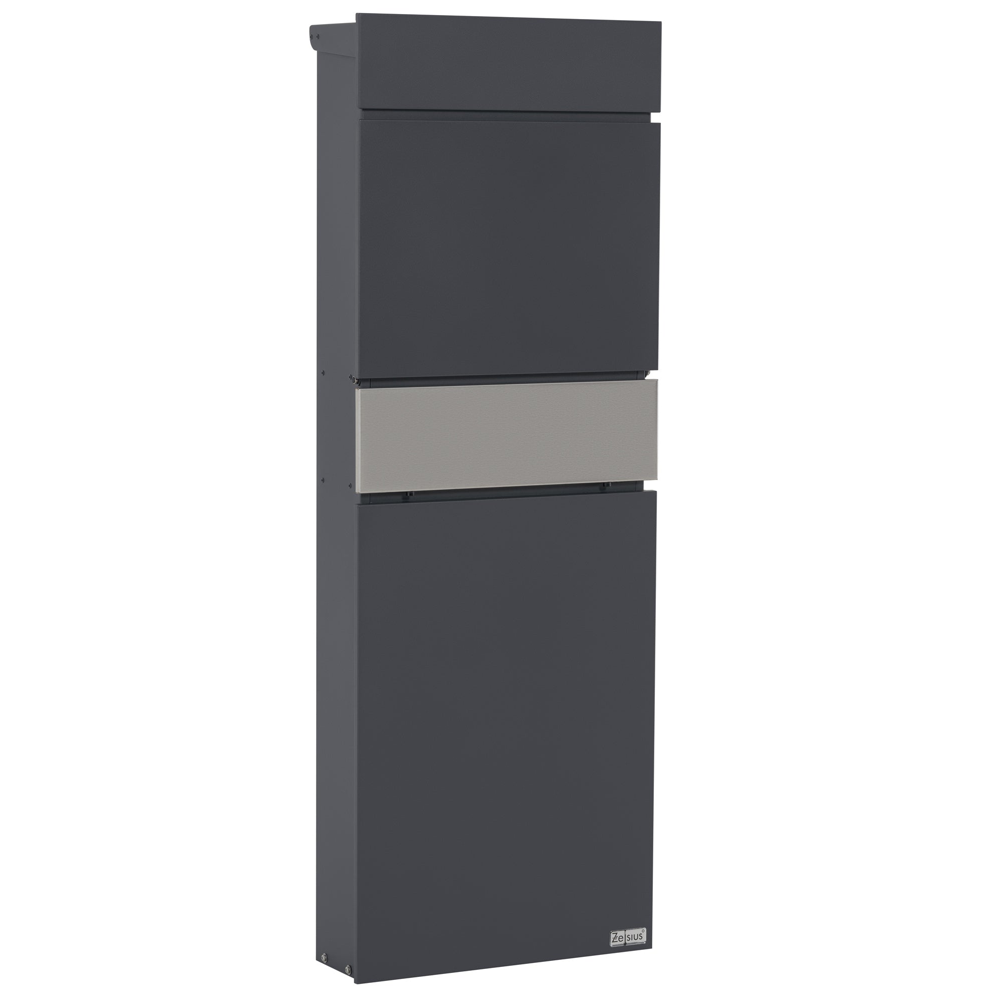 Mailbox, anthracite RAL7016, including newspaper compartment