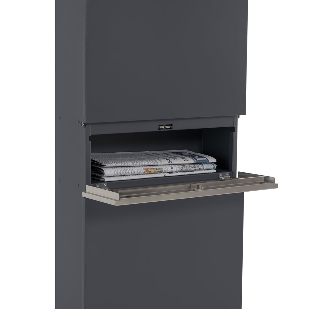 Mailbox, anthracite RAL7016, including newspaper compartment