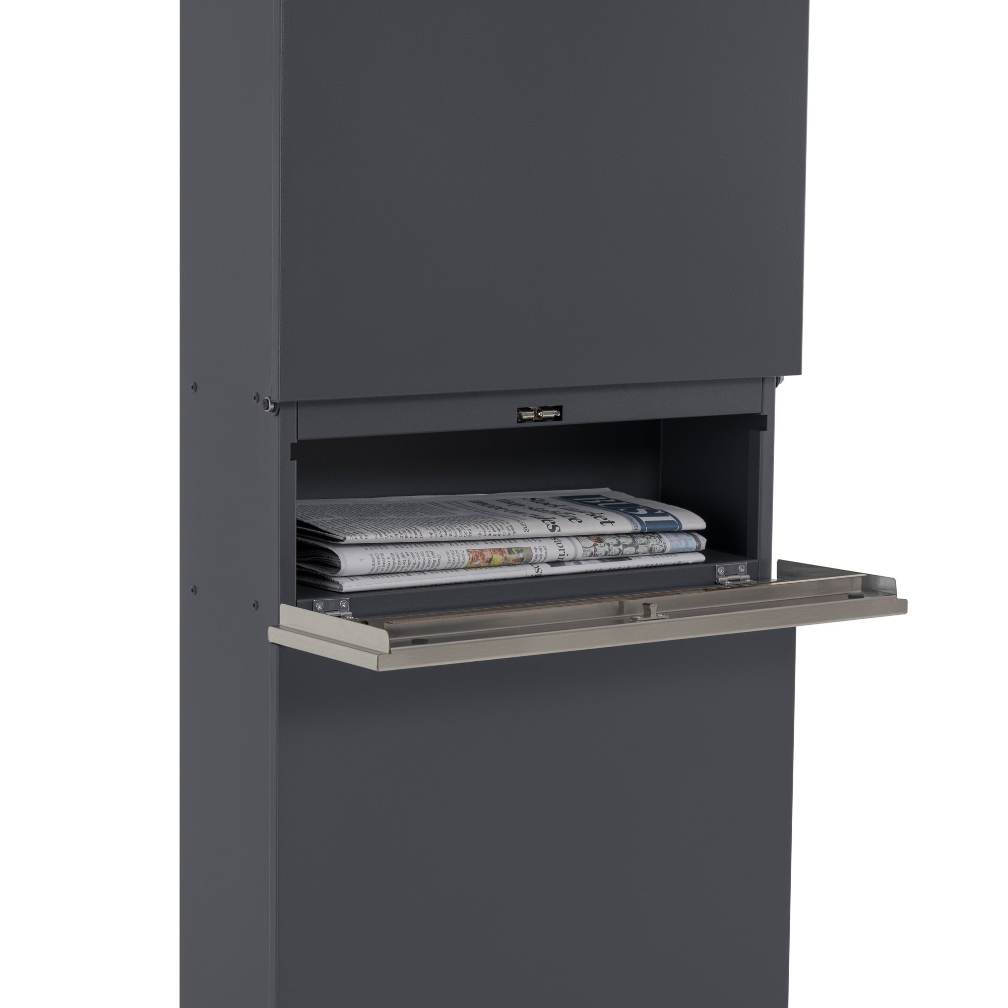Mailbox, anthracite RAL7016, including newspaper compartment