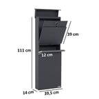 Boîte aux lettres, anthracite RAL 7016, avec compartiment journal