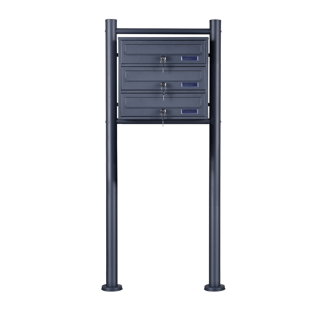 Freestanding mailbox system, anthracite powder-coated