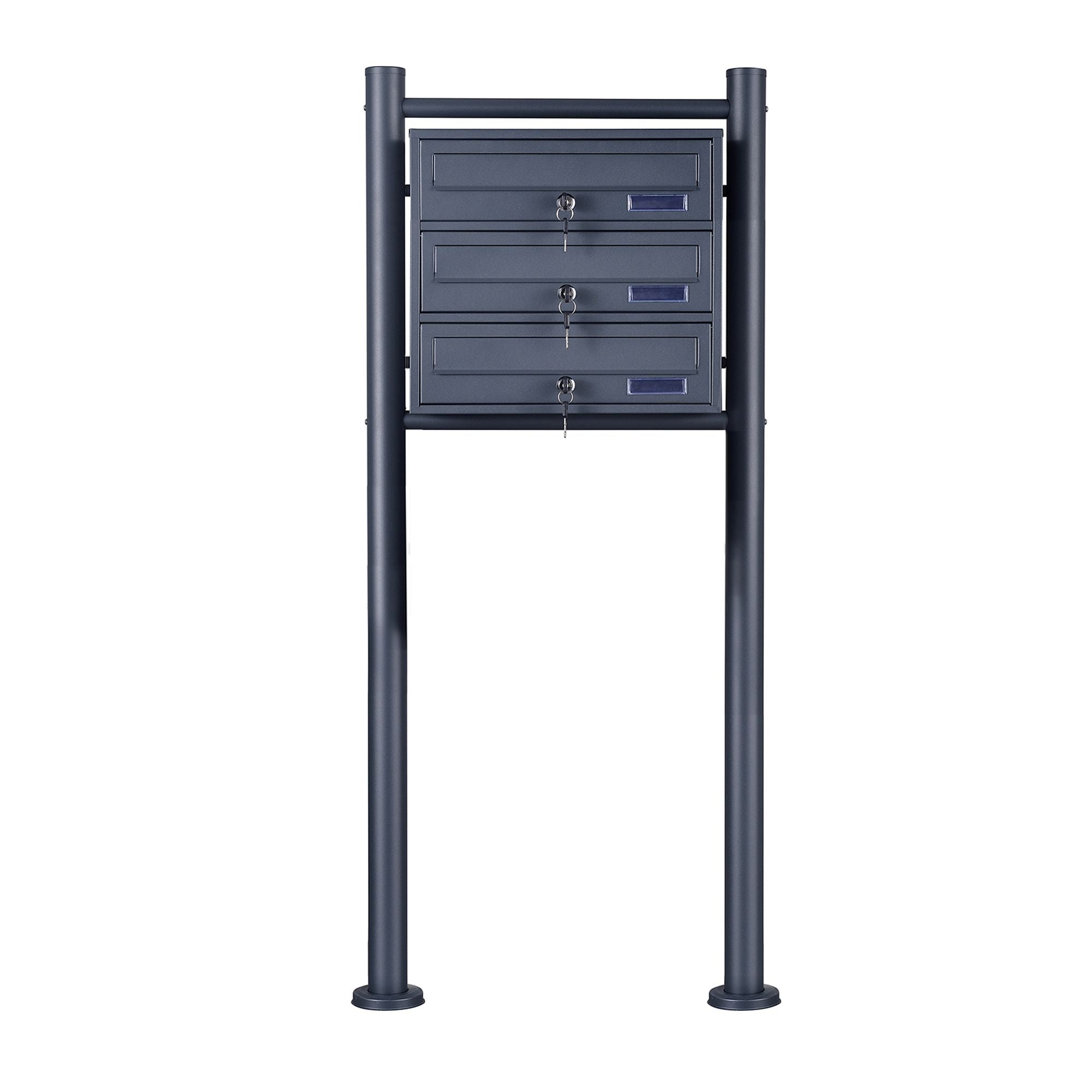 Freestanding mailbox system, anthracite powder-coated