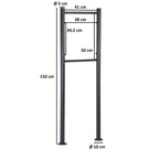 Support de boîte aux lettres, acier, anthracite RAL 7016, autoportant