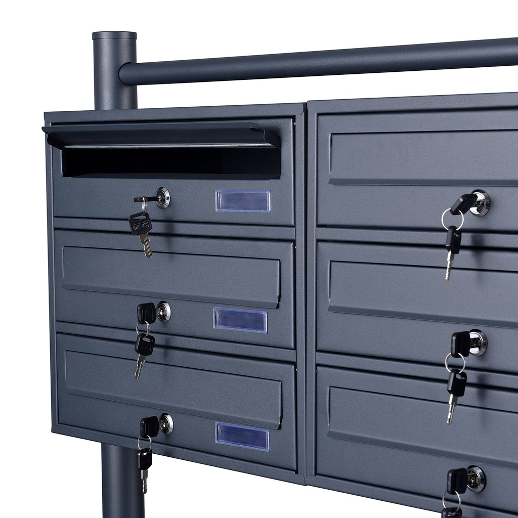 Freestanding mailbox system, anthracite powder-coated