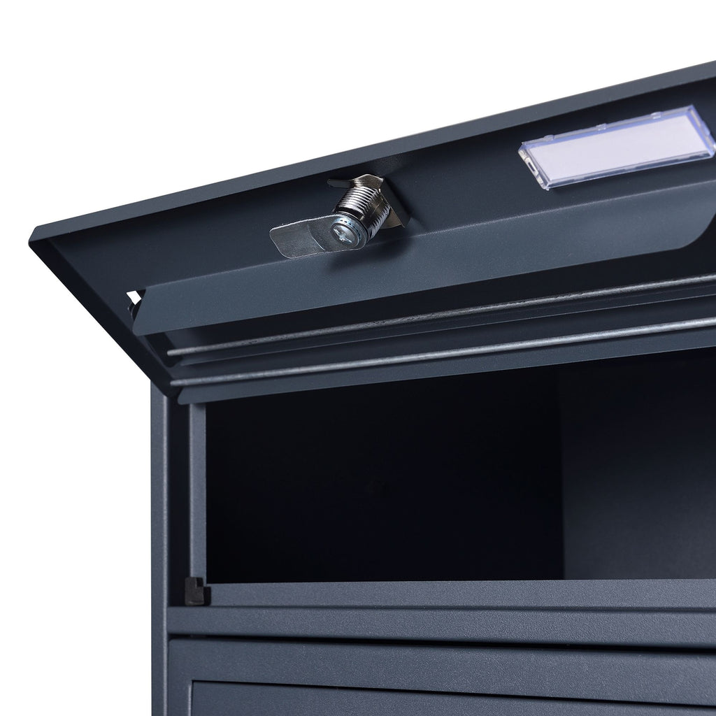 Freestanding mailbox system, anthracite powder-coated