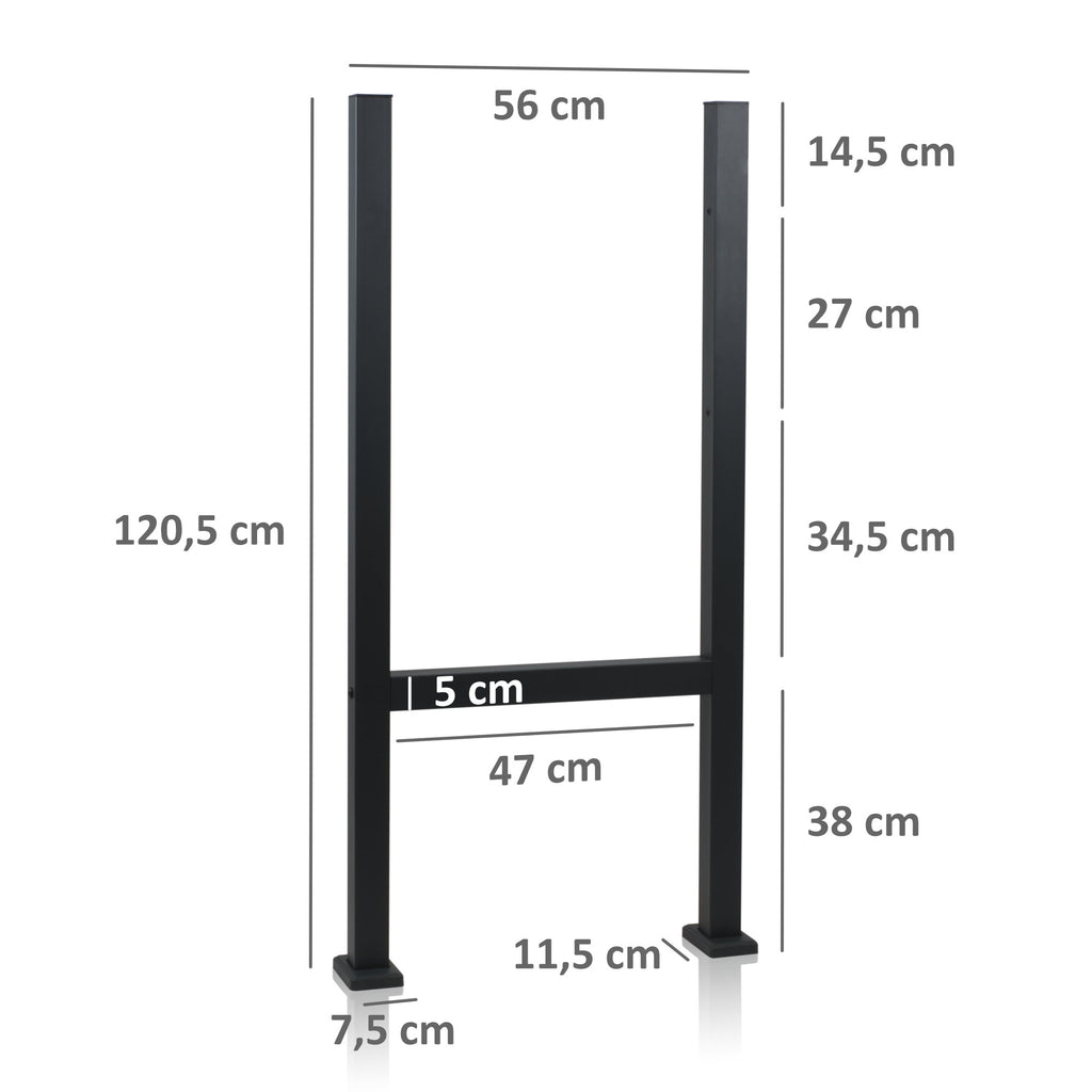Mailbox, powder-coated steel, including parcel compartment