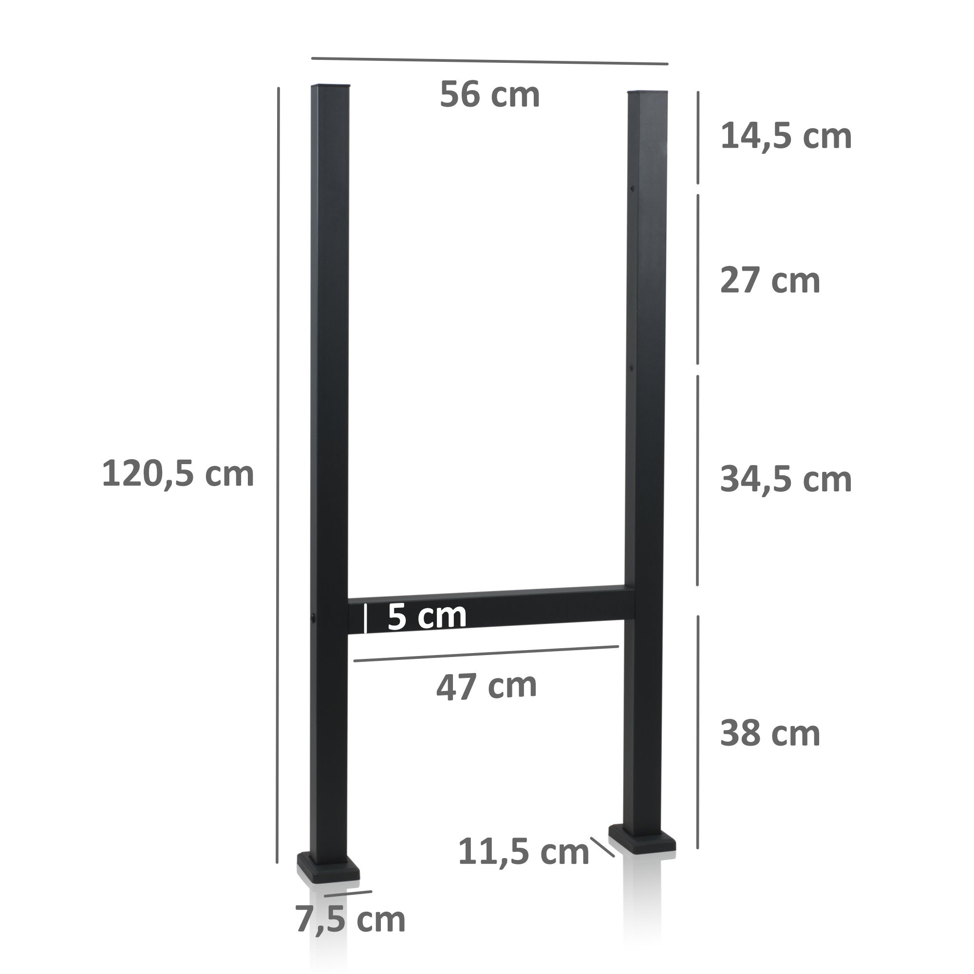 Support de boîte aux lettres, acier, universel, anthracite RAL 7016