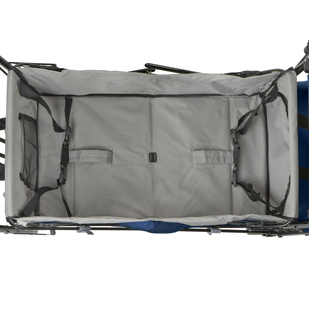 Chariot pliable, comprenant un système de harnais et une capote