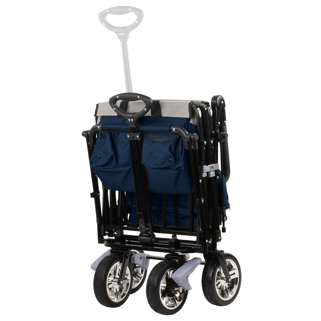 Chariot pliable, comprenant un système de harnais et une capote