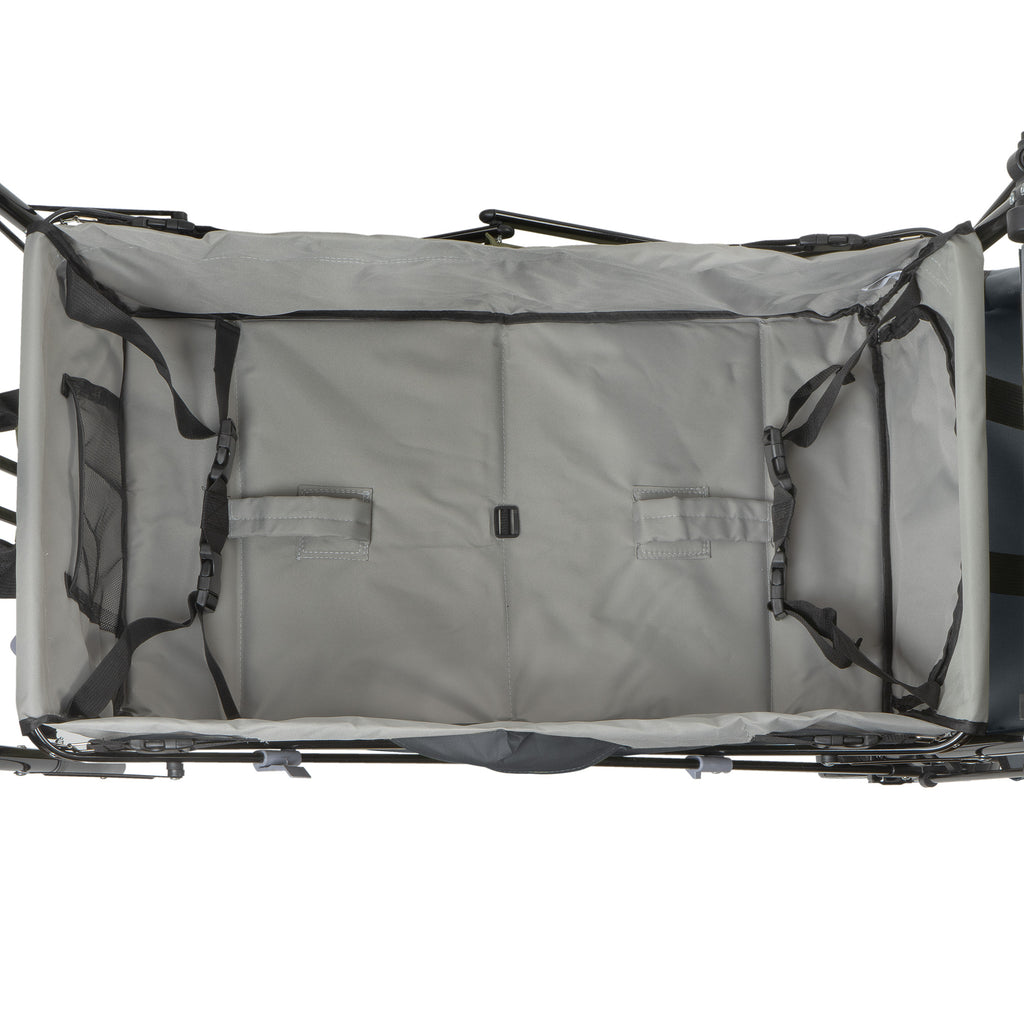 Chariot pliable, comprenant un système de harnais et une capote