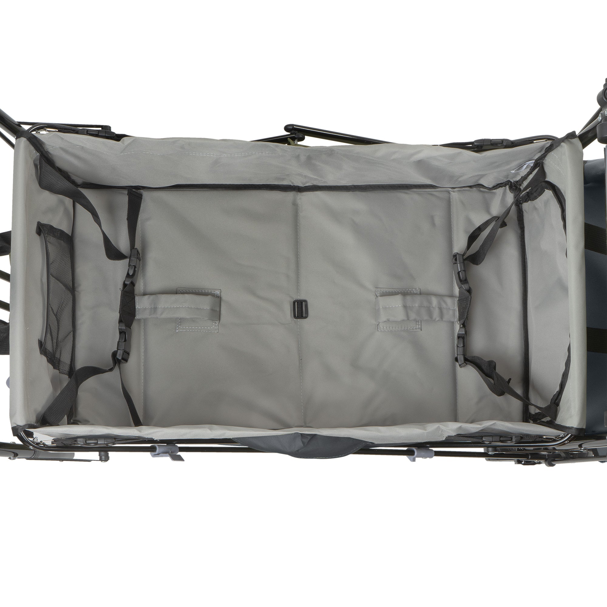 Chariot pliable, comprenant un système de harnais et une capote