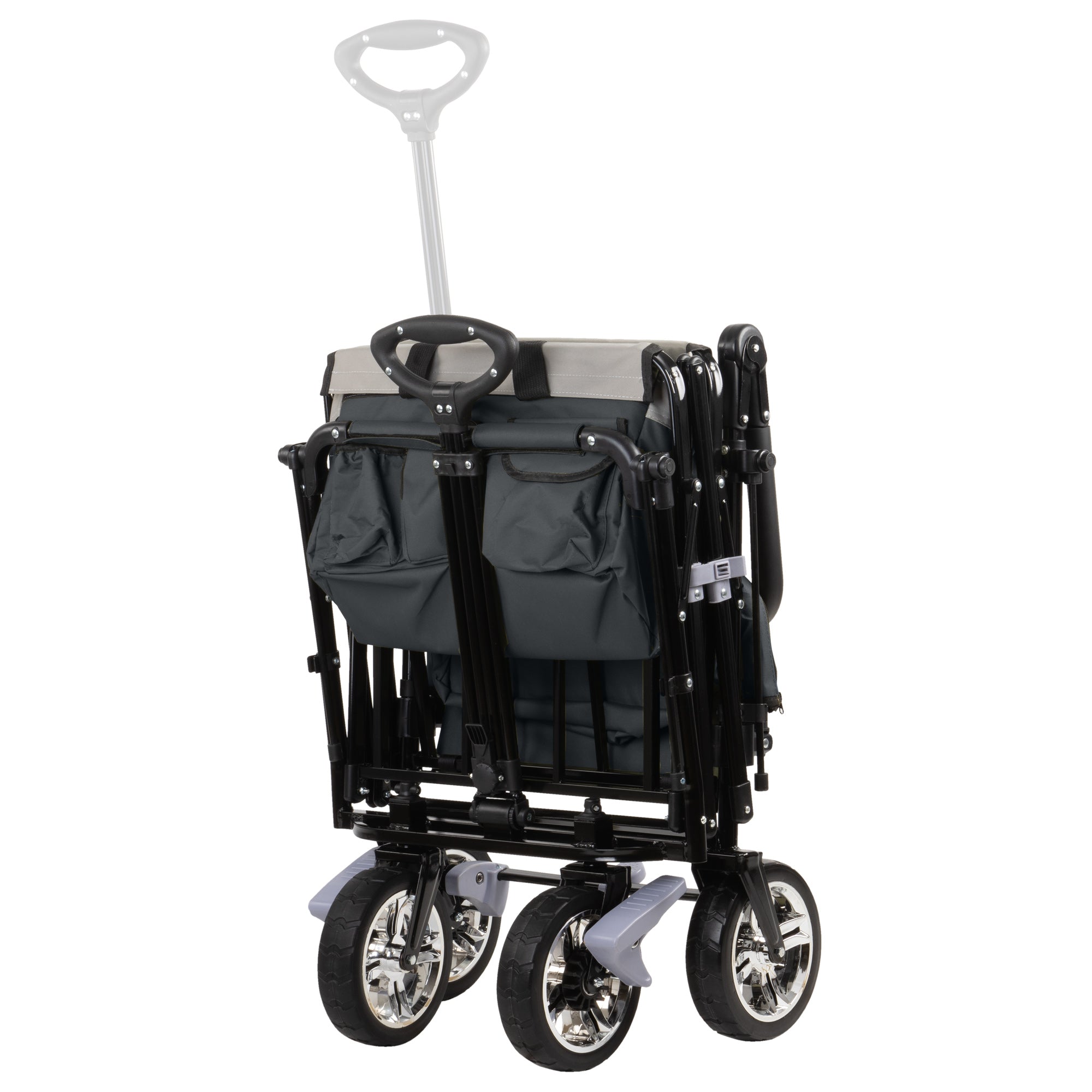 Chariot pliable, comprenant un système de harnais et une capote