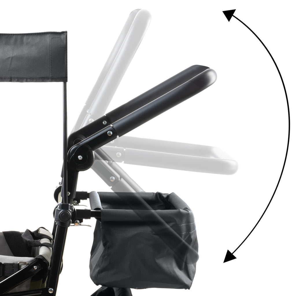 Chariot pliable, comprenant un système de harnais et une capote