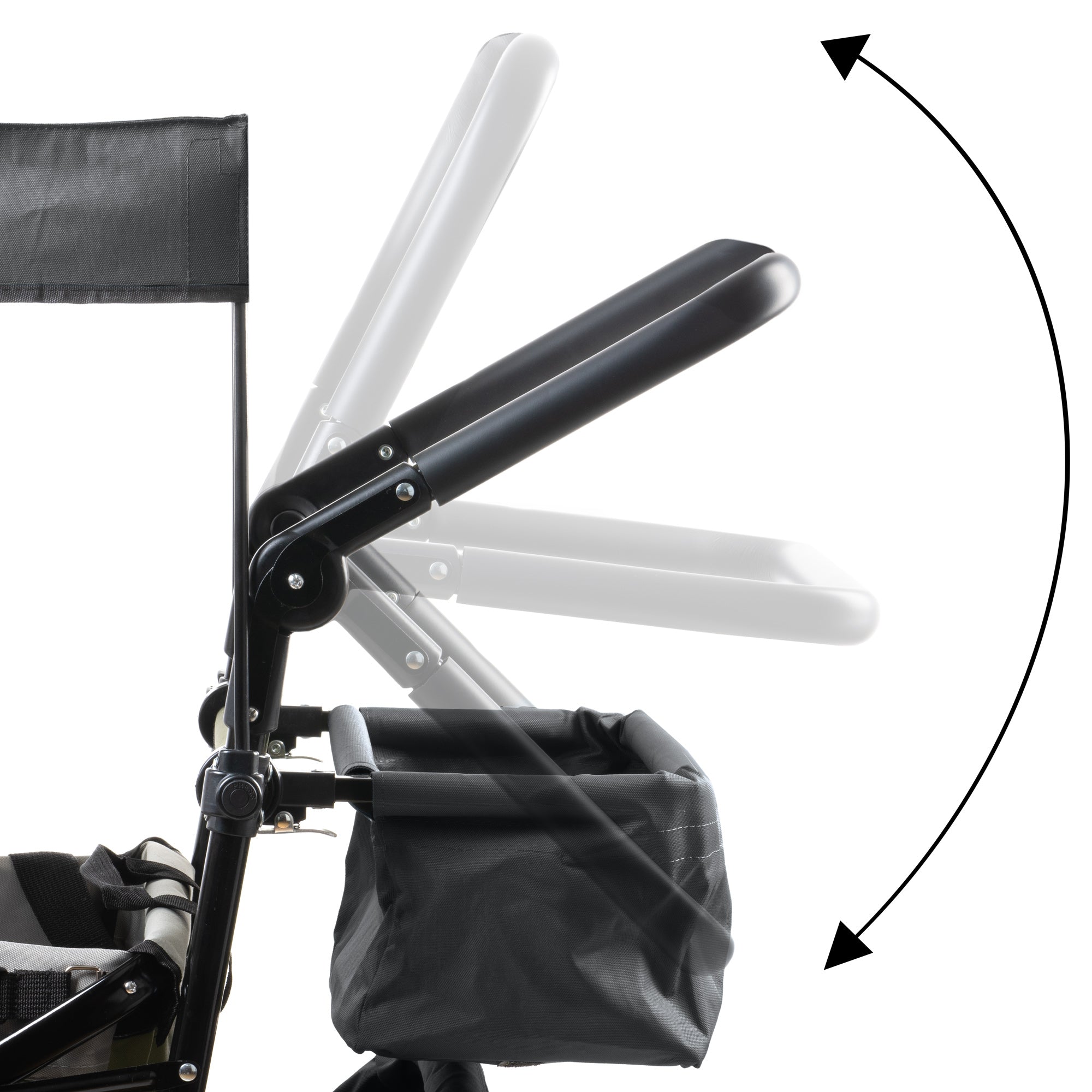 Chariot pliable, comprenant un système de harnais et une capote