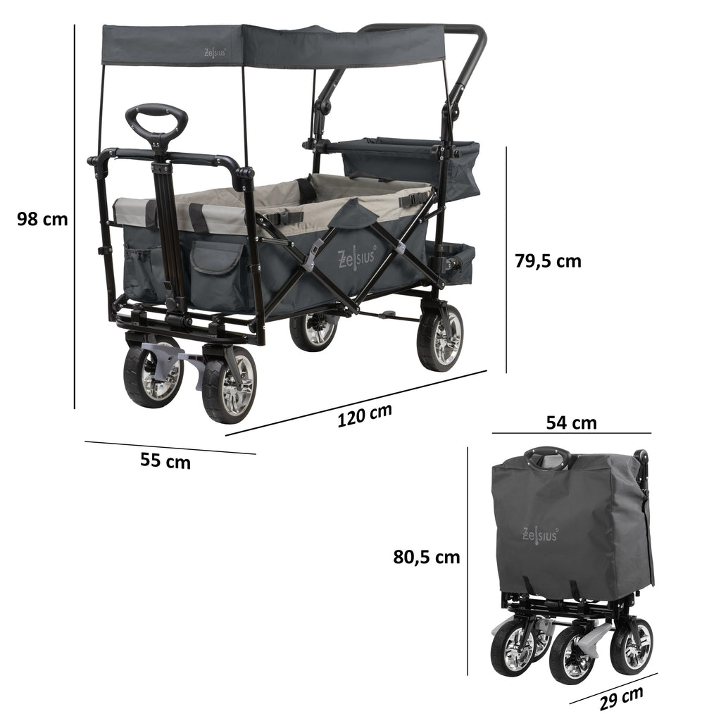 Chariot pliable, comprenant un système de harnais et une capote