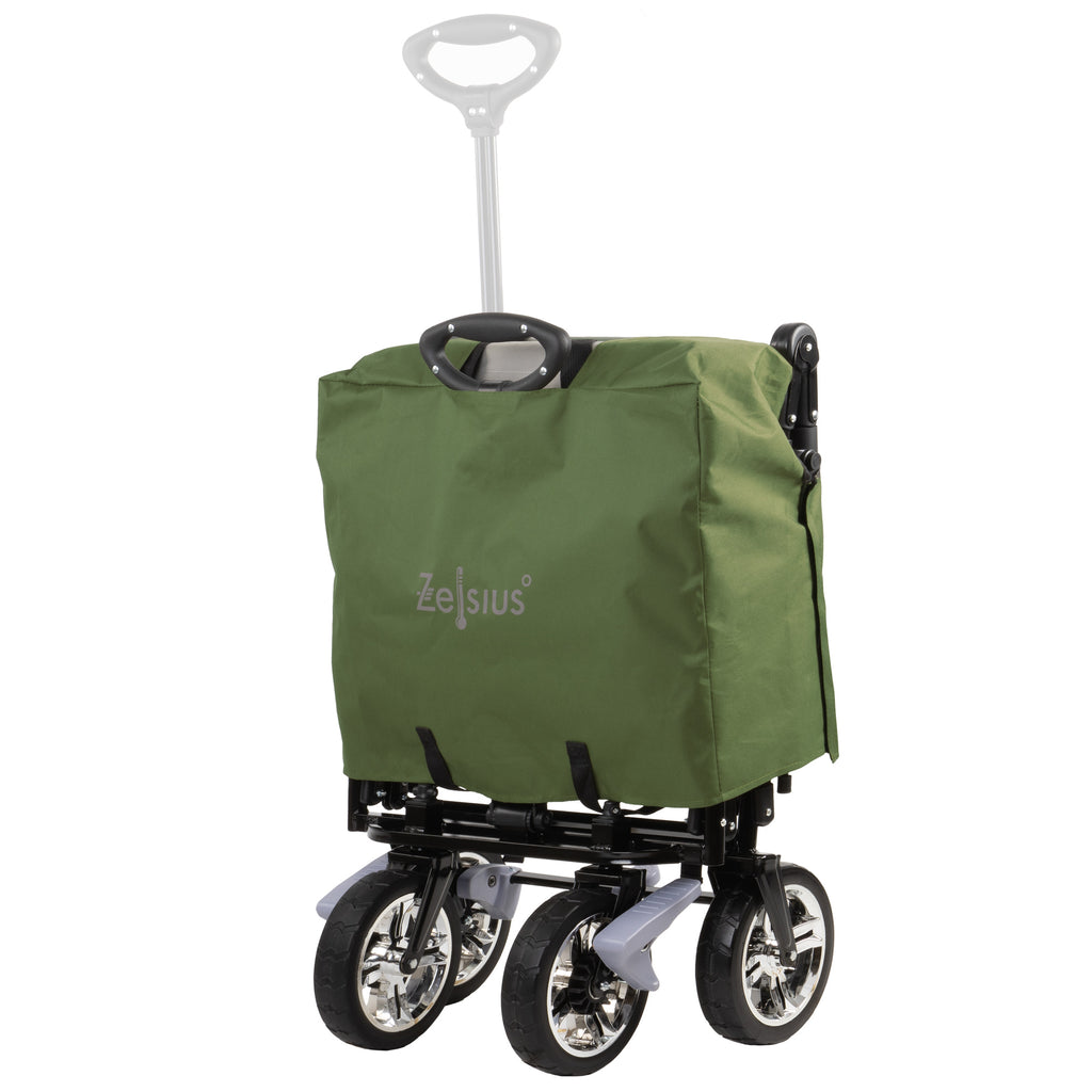 Chariot pliable, comprenant un système de harnais et une capote