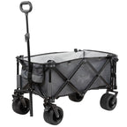 Chariot pliant gris, avec système de sangles, sans capote
