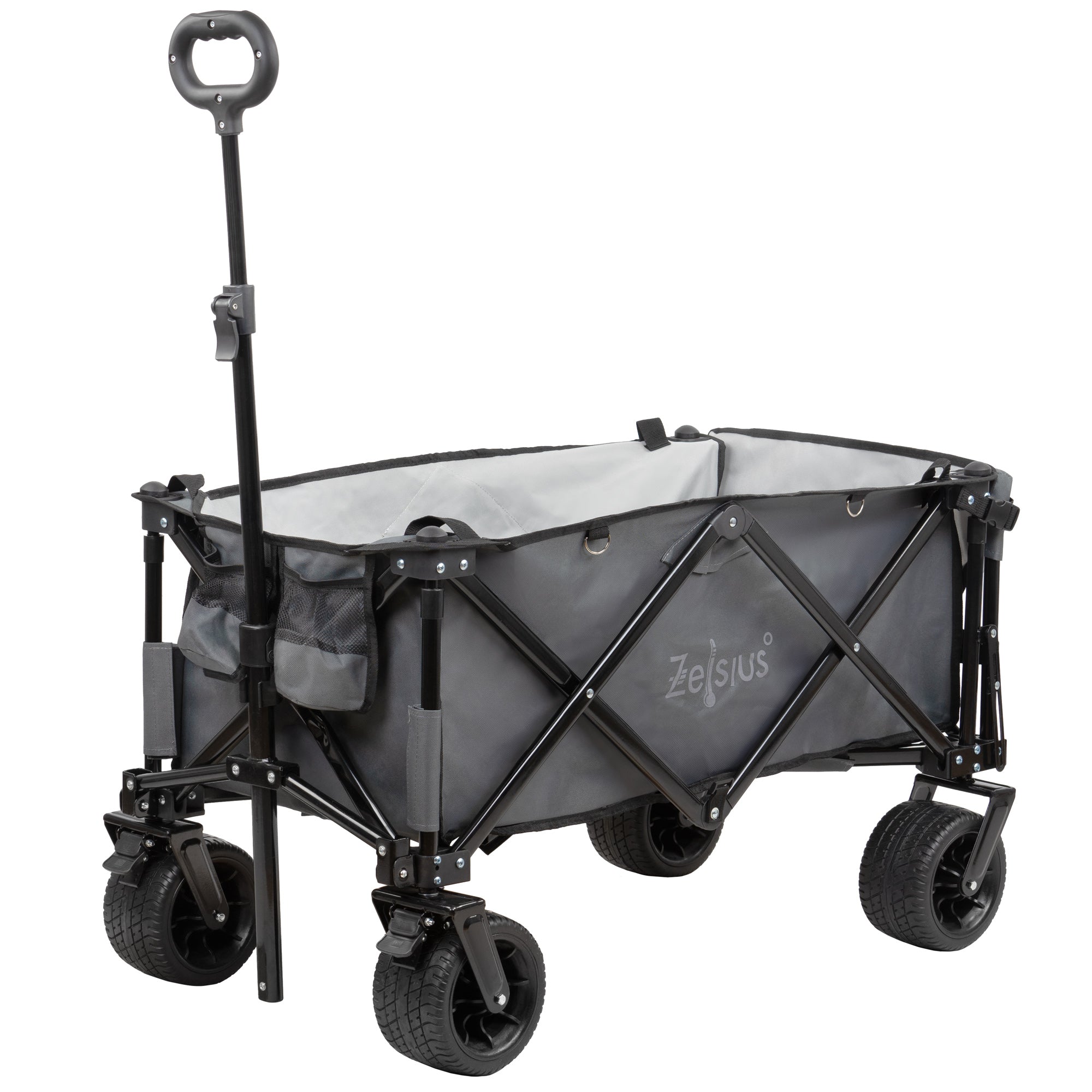 Folding wagon, grey, including strap system, without canopy