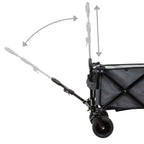 Chariot pliant gris, avec système de sangles, sans capote