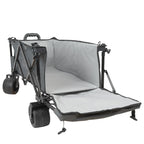 Chariot pliant gris, avec système de sangles, sans capote