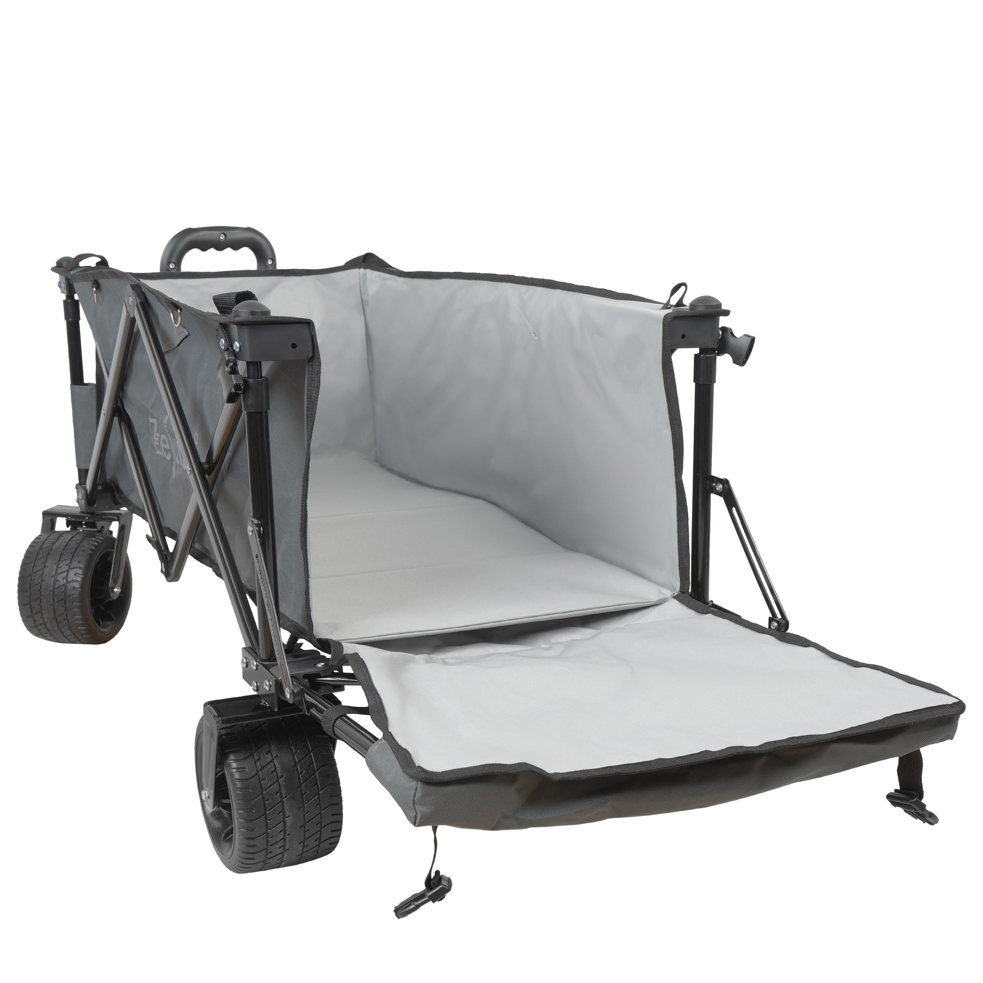 Folding wagon, grey, including strap system, without canopy