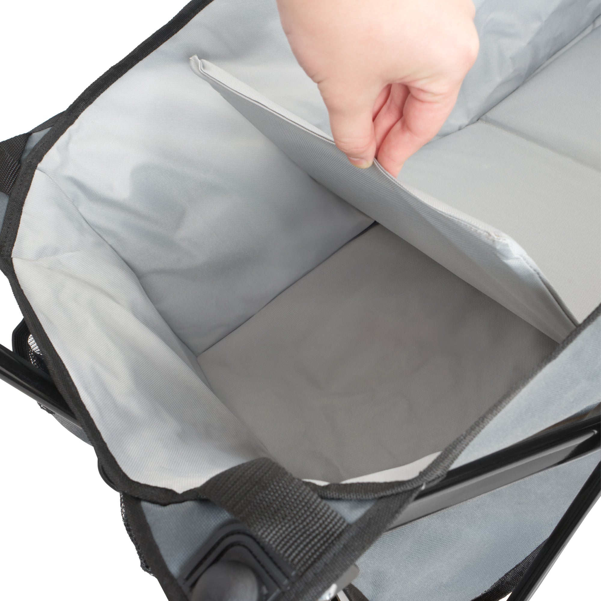 Folding wagon, grey, including strap system, without canopy