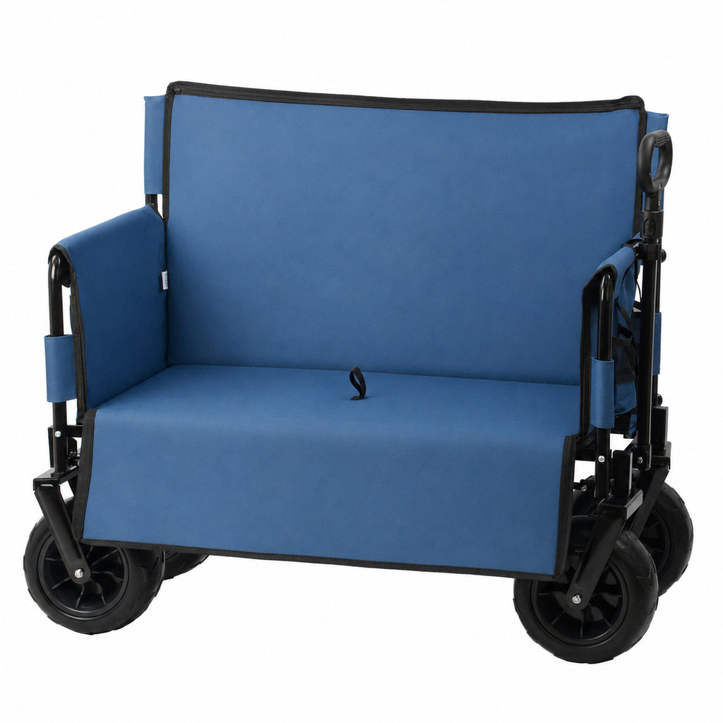 Bollerwagen mit Sitzfunktion, belastbar bis 150 kg, Blau