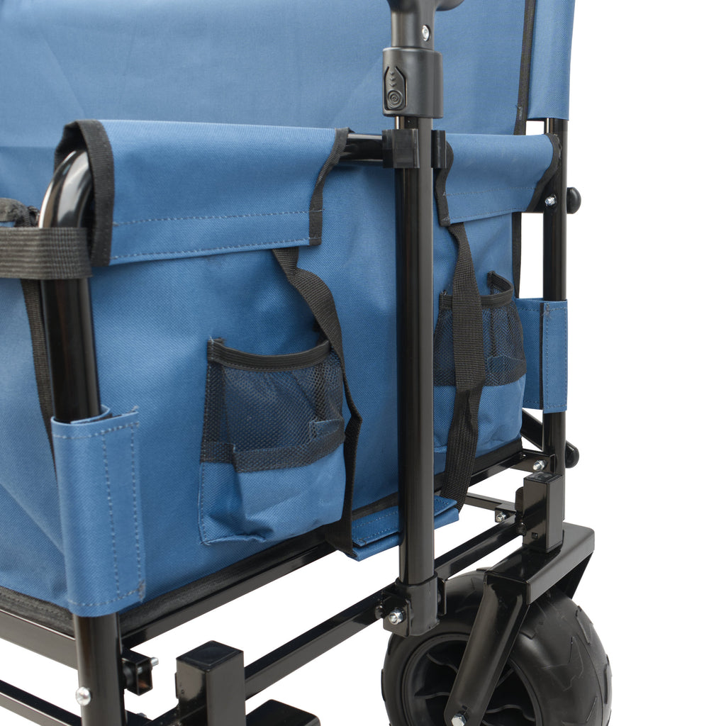 Bollerwagen mit Sitzfunktion, belastbar bis 150 kg, Blau