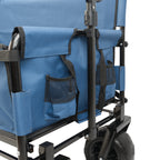 Bollerwagen mit Sitzfunktion, belastbar bis 150 kg, Blau