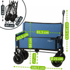 Bollerwagen mit Sitzfunktion, belastbar bis 150 kg, Blau