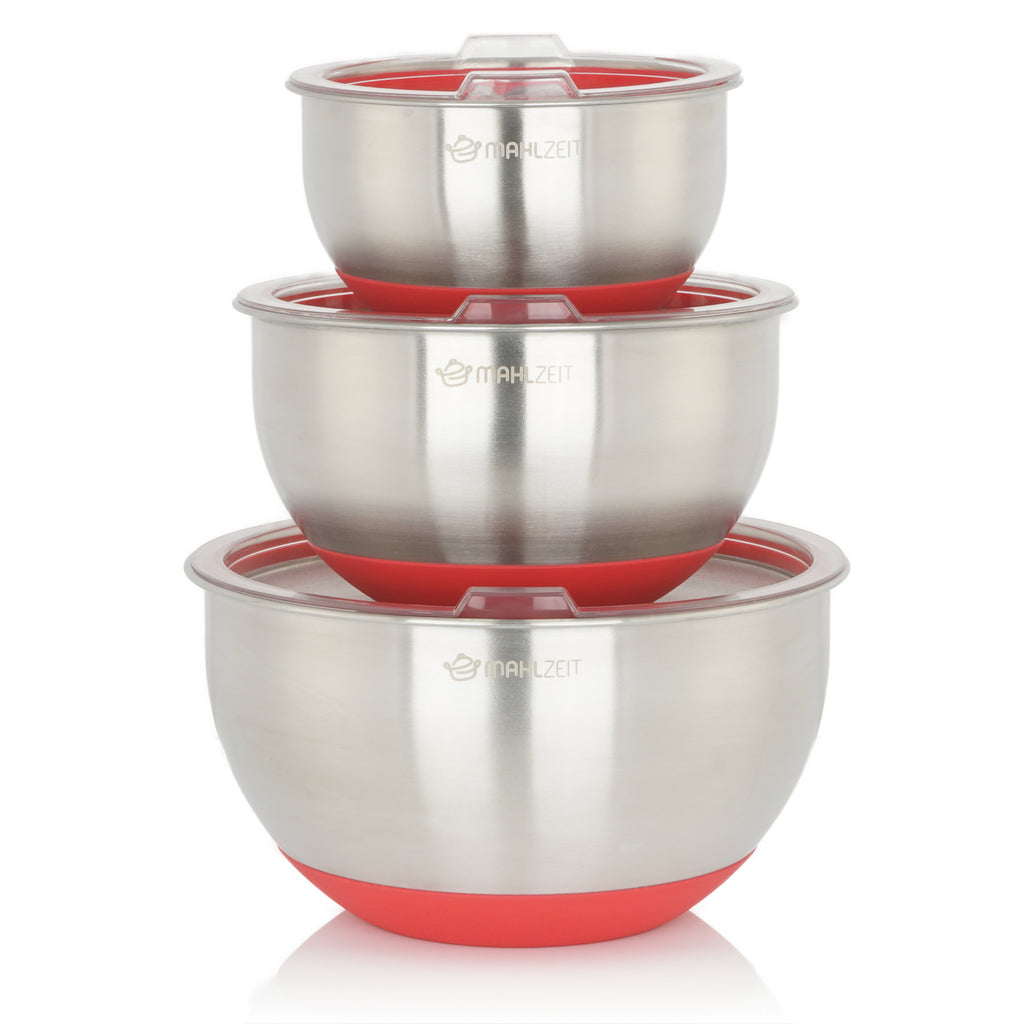 Ensemble de 3 bols en acier inoxydable, couvercles inclus