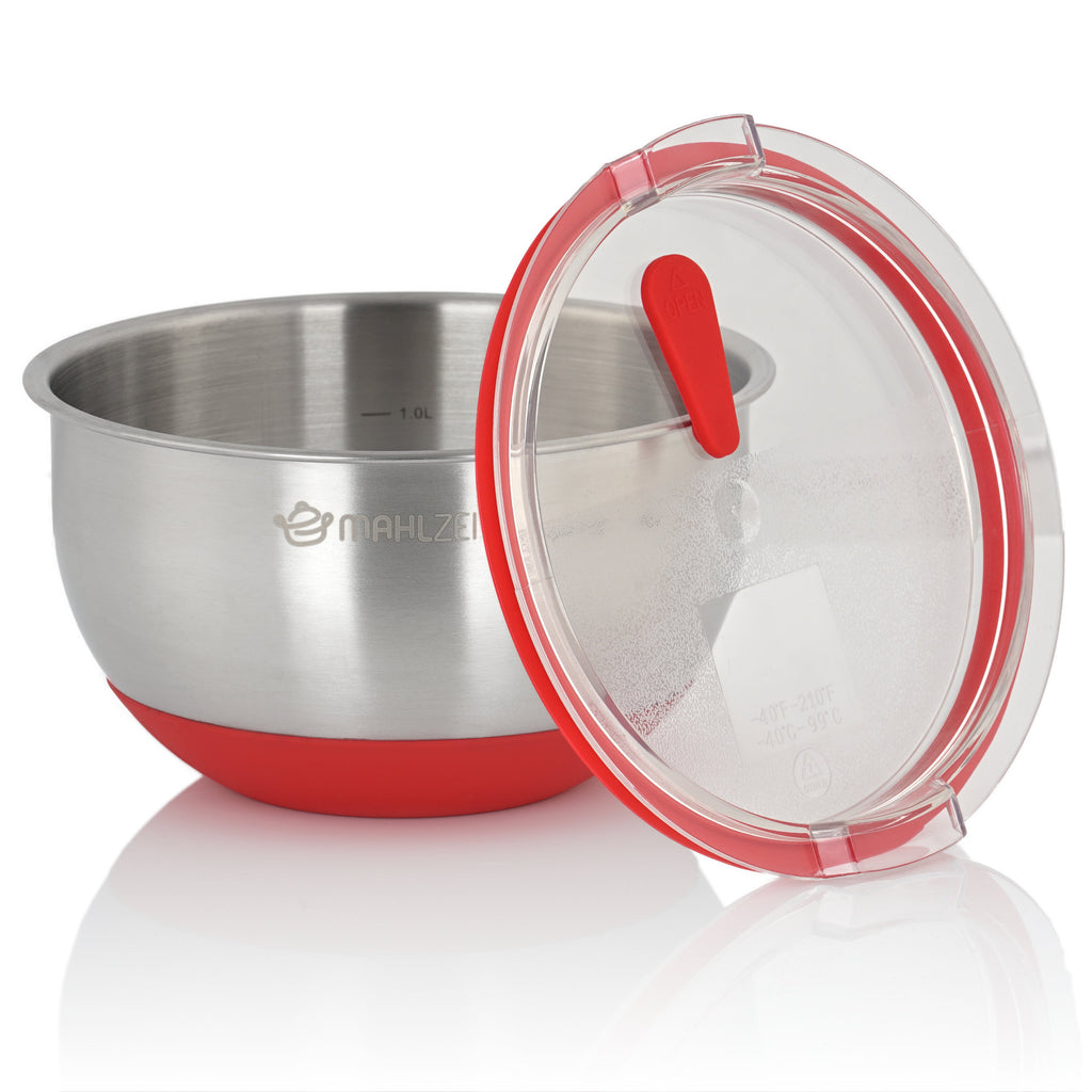 Ensemble de 3 bols en acier inoxydable, couvercles inclus
