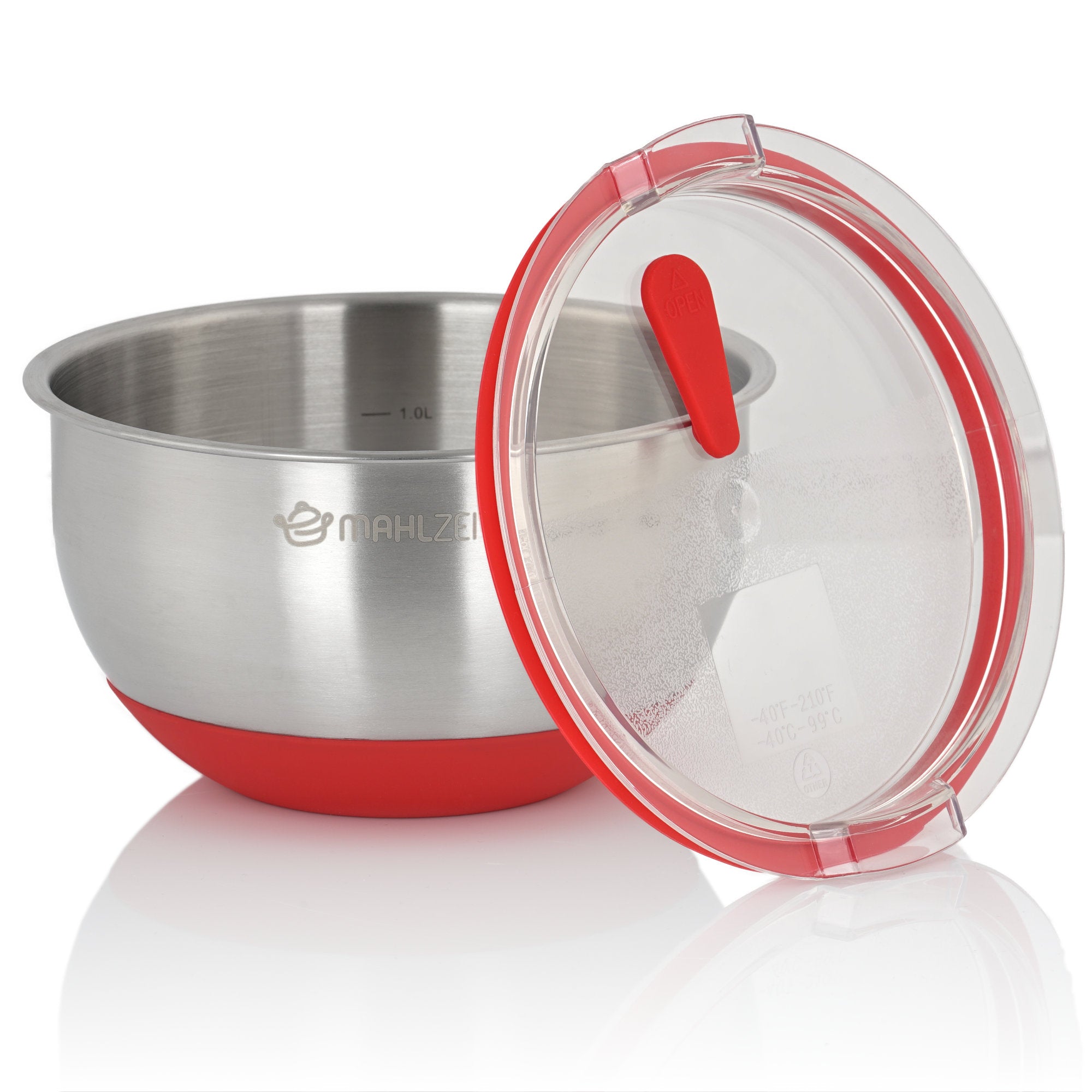 Ensemble de 3 bols en acier inoxydable, couvercles inclus