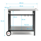 Chariot de barbecue, 85 x 50 x 81 cm, table d'appoint